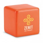 Cube anti-stress personnalisé avec logo couleur  orange avec logo