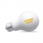 Cadeau anti-stress en forme d'ampoule couleur  blanc deuxième vue avec logo