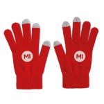 Gants tactiles pour portable couleur  rouge avec logo