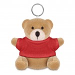 Porte-clés publicitaire avec ours en peluche couleur  rouge