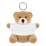 Porte-clés publicitaire avec ours en peluche couleur  blanc