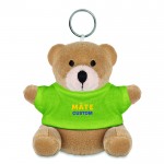 Porte-clés publicitaire avec ours en peluche couleur  lime avec logo