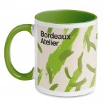 Tasse avec photo avec détail en couleur 300ml couleur  vert imprimé
