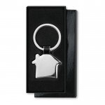 Porte-clés élégant avec maison en nickel couleur  noir deuxième vue