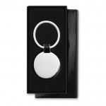Porte-clés élégant rond en nickel couleur  noir quatrième vue