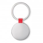 Porte-clés élégant rond en nickel couleur  rouge