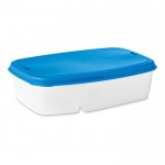 Boîte à repas promotionnelle à deux compartiments couleur  bleu deuxième vue