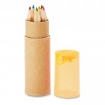 Ensemble de 6 crayons personnalisés pour enfants couleur  orange deuxième vue