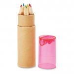 Ensemble de 6 crayons personnalisés pour enfants couleur  rose deuxième vue