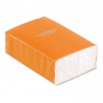 Paquet de mouchoirs en papiers personnalisés couleur  orange troisième vue