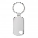 Porte-clés avec détail de cœur couleur  argenté mat