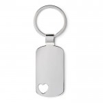 Porte-clés avec détail de cœur couleur  argenté mat deuxième vue