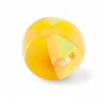 Ballon de plage publicitaire pour offrir couleur  jaune deuxième vue avec logo