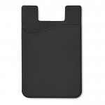 Porte-cartes publicitaire en silicone pour téléphone portable couleur  noir