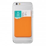 Porte-cartes publicitaire en silicone pour téléphone portable couleur  orange deuxième vue