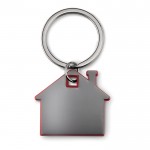 Porte-clés de merchandising en forme de maison couleur  rouge deuxième vue
