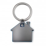 Porte-clés de merchandising en forme de maison couleur  bleu roi  deuxième vue