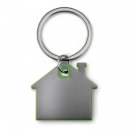 Porte-clés de merchandising en forme de maison couleur  lime deuxième vue