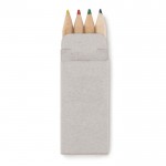 Boîte de 4 crayons de couleur personnalisés couleur  beige deuxième vue
