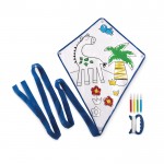 Cerf-volant promotionnel pour publicité couleur  bleu deuxième vue avec logo