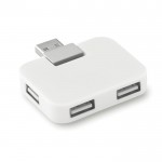 Hub personnalisé USB de 4 ports couleur  blanc