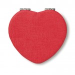 Miroir de poche en forme de cœur couleur  rouge