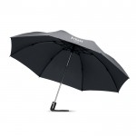 Élégant parapluie pliant personnalisé couleur  gris deuxième vue avec logo