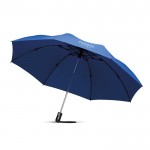 Élégant parapluie pliant personnalisé couleur  bleu roi  deuxième vue avec logo