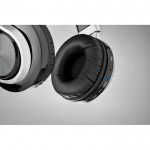 Écouteurs modernes avec logo imprimé couleur  noir quatrième vue