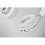 Écouteurs modernes avec logo imprimé couleur  blanc quatrième vue