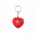 Porte-clés publicitaire avec cœur  couleur  rouge avec logo