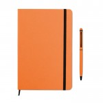 Set de carnet A5 et stylo publicitaires couleur  orange