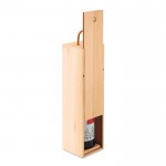 Boîte pour bouteille de vin en bois couleur bois troisième vue