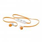 Écouteurs sans fil avec étui couleur orange