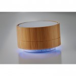 Enceinte Bluetooth avec coque en bambou couleur blanc troisième vue