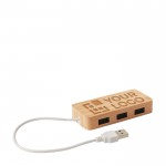Hub USB personnalisé en bambou avec zone d'impression