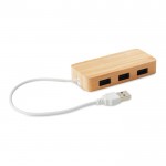 Hub USB personnalisé en bambou couleur bois