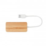 Hub USB personnalisé en bambou couleur bois deuxième vue