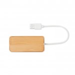 Hub USB personnalisé en bambou couleur bois troisième vue