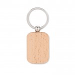 Porte-clés personnalisé rectangulaire en bois couleur bois