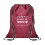 Superbe sac en cordon personnalisable couleur rouge quatrième vue avec logo