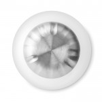 Jolie gourde en verre personnalisée couleur blanc troisième vue