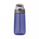 Bouteille en tritan sans BPA avec paille couleur bleu troisième vue