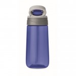 Bouteille en tritan sans BPA avec paille couleur bleu quatrième vue