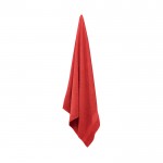 Grande serviette personnalisable en coton couleur rouge quatrième vue