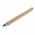 Crayon triangulaire en bambou avec stylet et encre infinie couleur marron