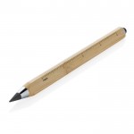 Crayon triangulaire en bambou avec stylet et encre infinie couleur marron troisième vue