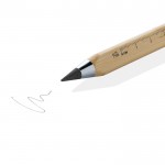 Crayon triangulaire en bambou avec stylet et encre infinie couleur marron sixième vue