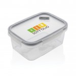 Lunch box durable fabriquée en Europe couleur transparent deuxième vue avec logo