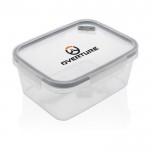 Boîte à lunch XL durable fabriquée en Europe couleur transparent deuxième vue avec logo
